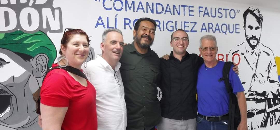 The delegation from Freedom Road Socialist Organization (FRSO) with Venezuelan trade union leader Jacobo Torres.