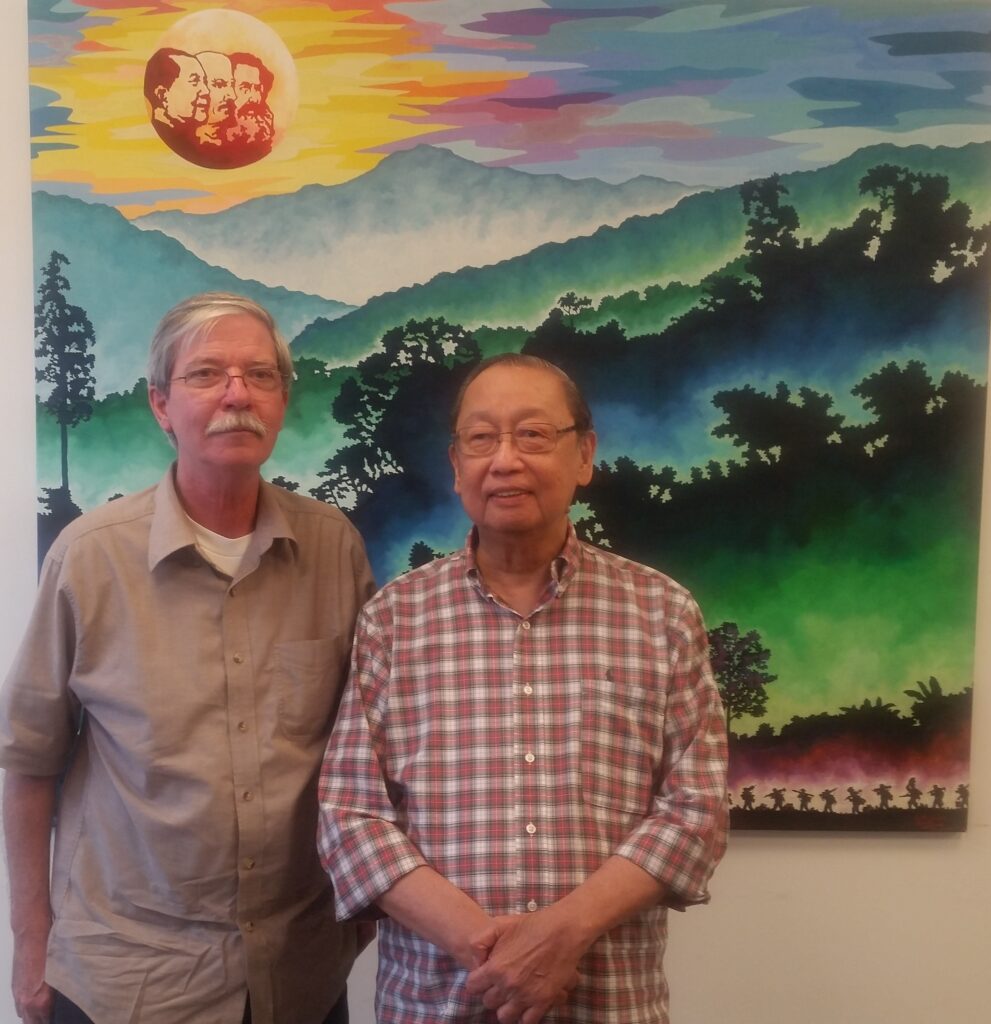Jose Maria Sison, the founding Chairman of the Communist Party of the Philippines with FRSO Political Secretary Mick Kelly.
