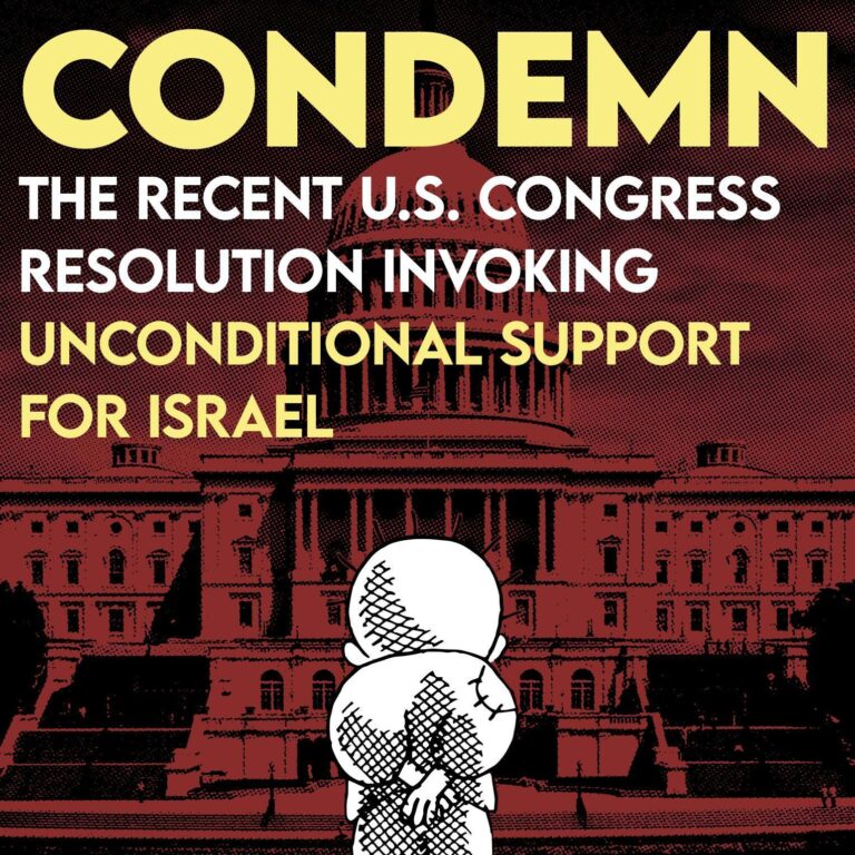 Condemn the recent U.S. Congress resolution invoking unconditional